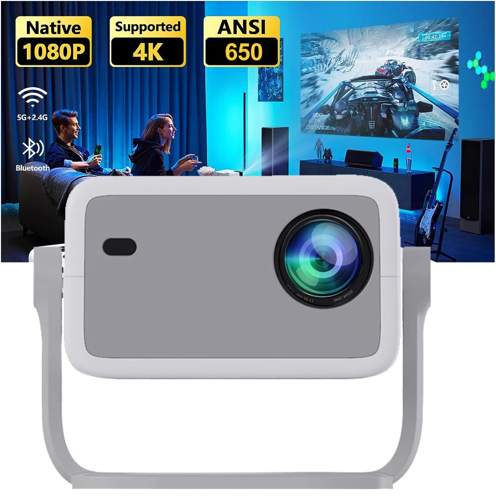 WZATCO-Projecteur WL018 Full HD 1080P 4K Android 5G WiFi Auto Focus Portable Prodefait ou 3D Smart Video Cinéma Beamer Proyprotected