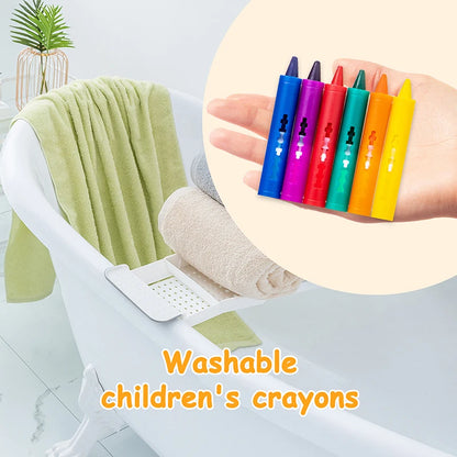 Crayons de bain lavables, 6 pièces, dessin coloré dans la baignoire, faciles à nettoyer, jouet artistique amusant pour enfants, Graffiti, Crayon de salle de bain