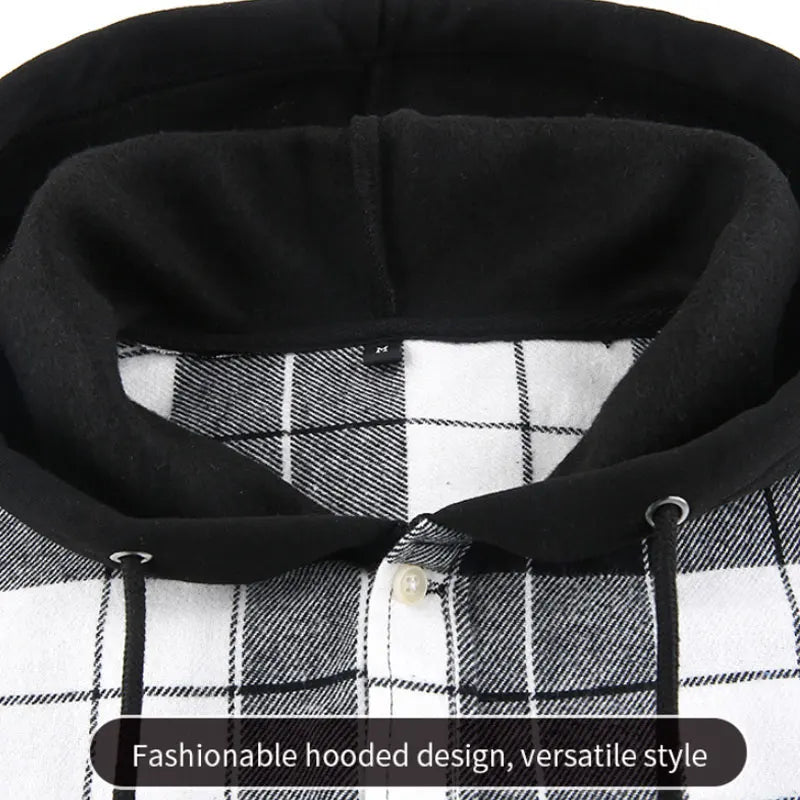 Chemise à manches longues en flanelle pour hommes, manteau à carreaux, décontracté, non repassage, grande taille, chapeau, mode, printemps, automne, nouveau, taille américaine
