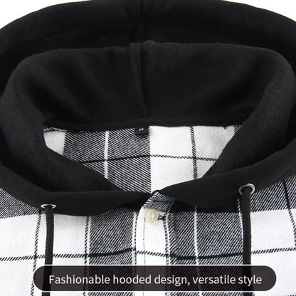Chemise à manches longues en flanelle pour hommes, manteau à carreaux, décontracté, non repassage, grande taille, chapeau, mode, printemps, automne, nouveau, taille américaine