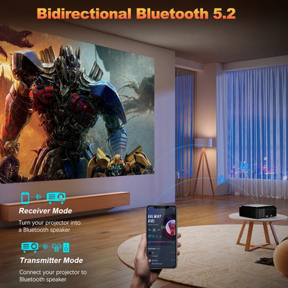 DESS projecteur Full HD 4K 1080P 2500NASI double bande Wifi 6 BT5.2 projecteur Portable bureau maison Android cinéma projecteur intelligent 3D