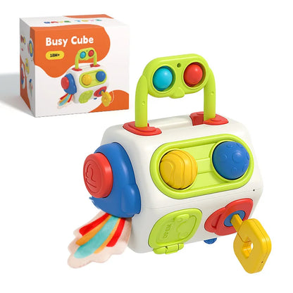 Cube occupé Montessori, jouets pour activités sensorielles pour tout-petits, planche occupée, apprentissage éducatif précoce, jouets de voyage, cadeau pour enfants