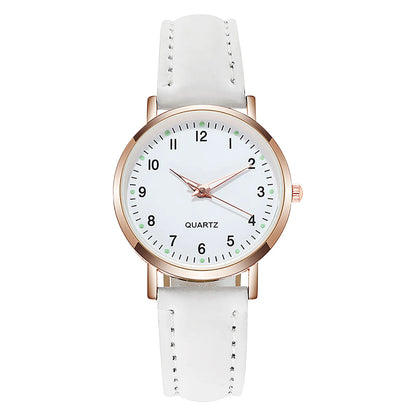 Montre-bracelet en cuir Shoous pour femme, montre simple  à quartz élégante,