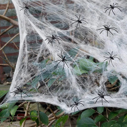 Décoration d'halloween, accessoires de fête, décorations pour événements, cri Festa, toile d'araignée, accessoires d'extérieur noirs, maison hantée