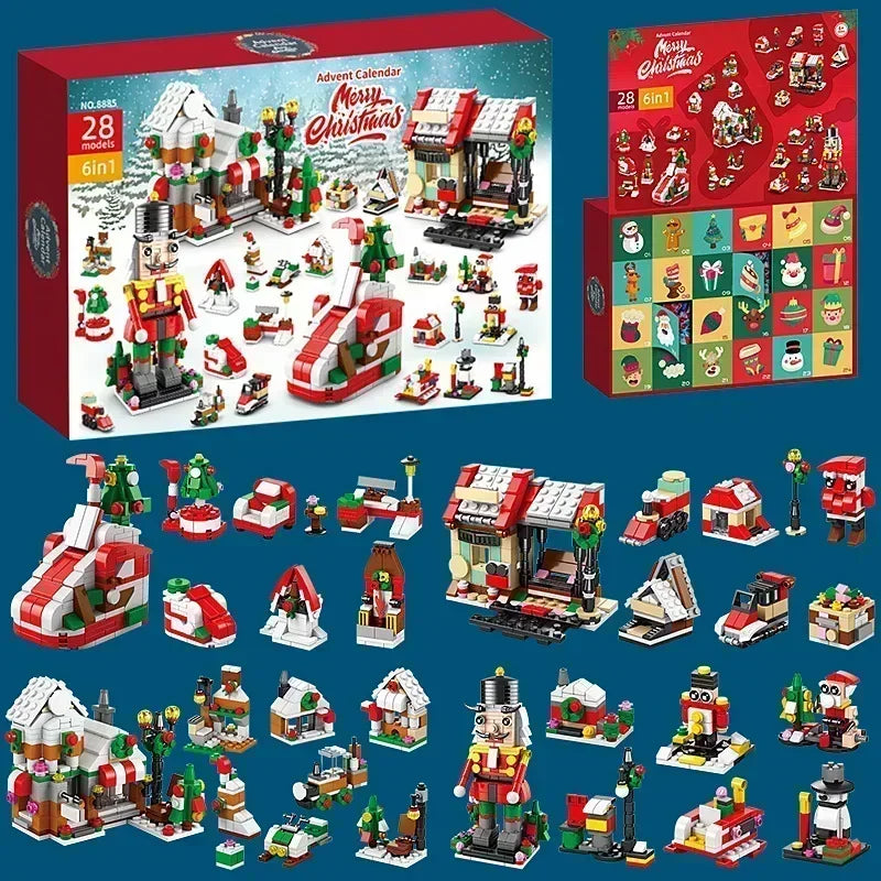 Calendrier de l'Avent de Noël Coffret cadeau Arbre de train de Noël pour enfants Boîte de calendrier de compte à rebours de 24 jours Cadeau de Noël de fête surprise