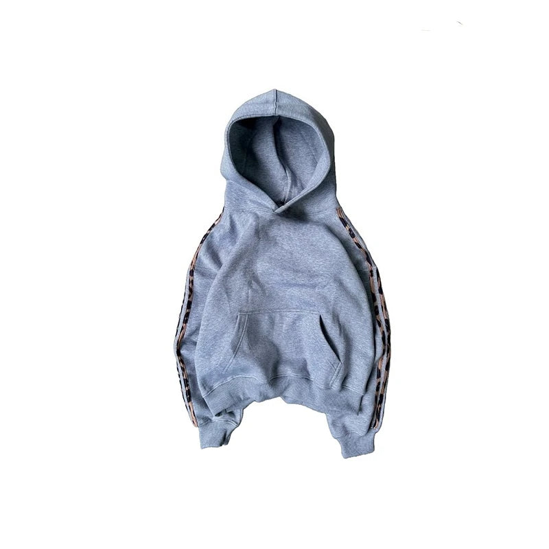 Mode 2 pièces côté rayé polyvalent confort pull à capuche taille élastique pantalons de sport ensemble Y2K hommes femmes décontracté Streetwear
