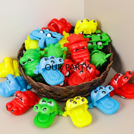 Mini Crocodile mordant coloré, 8 pièces,