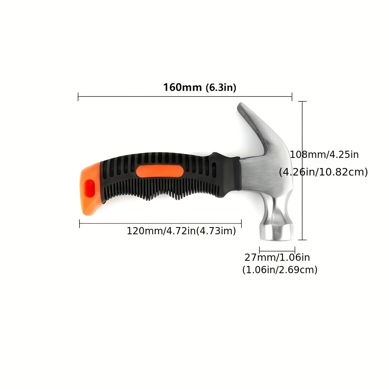 Extracteur de clous pratique, marteau en fer pour le travail du bois, marteau domestique, outil de quincaillerie, petit marteau pour un usage facile, 1/2 pièces