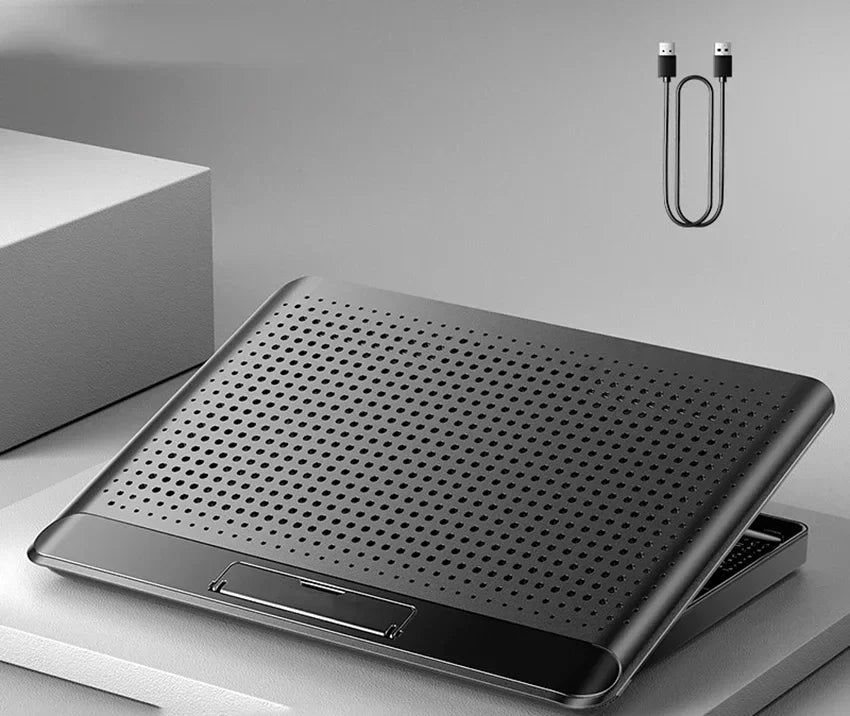 Support de refroidissement pour ordinateur portable à panneau métallique, ventilateur de refroidissement pour ordinateur portable de jeu, tapis de refroidissement pour ordinateur portable de 17 pouces