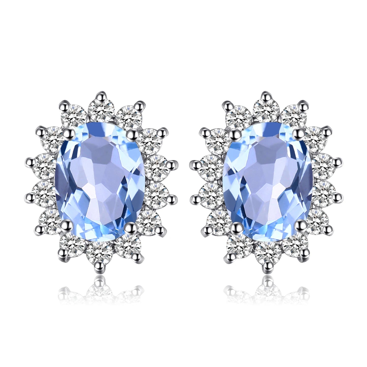 JewelryPalace – boucles d'oreilles en argent Sterling 925, saphir bleu, rubis, améthyste naturelle, grenat, péridot, topaze,