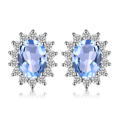 JewelryPalace – boucles d'oreilles en argent Sterling 925, saphir bleu, rubis, améthyste naturelle, grenat, péridot, topaze,