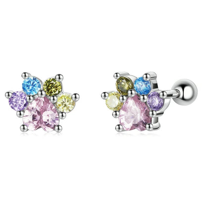WOSTU boucles d'oreilles cœur fleur 100% argent Sterling 925 perle petites boucles d'oreilles pour femmes mariage fiançailles bijoux cadeaux