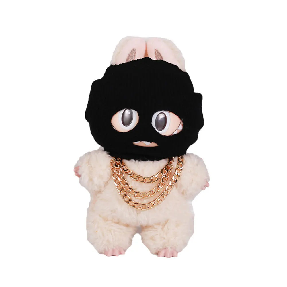 Pour V1 V2 V3 Labubu pendentifs collier en argent avec couvre-chef Labubu tenue collier accessoires