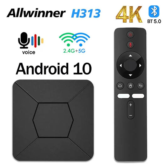 Smart TV Box 4G 5G WIFI BT5.0 Android 10.0 TV BOX Media Player Q5 Allwinner H313 HD 4K Set Top Box Voice Remote