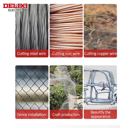 DELIXI – coupe-boulon électrique de marque 8/10 pouces, lame forgée CR-V, outil manuel de coupe avec poignée en caoutchouc, pour chaîne de coupe, fil, Rivets