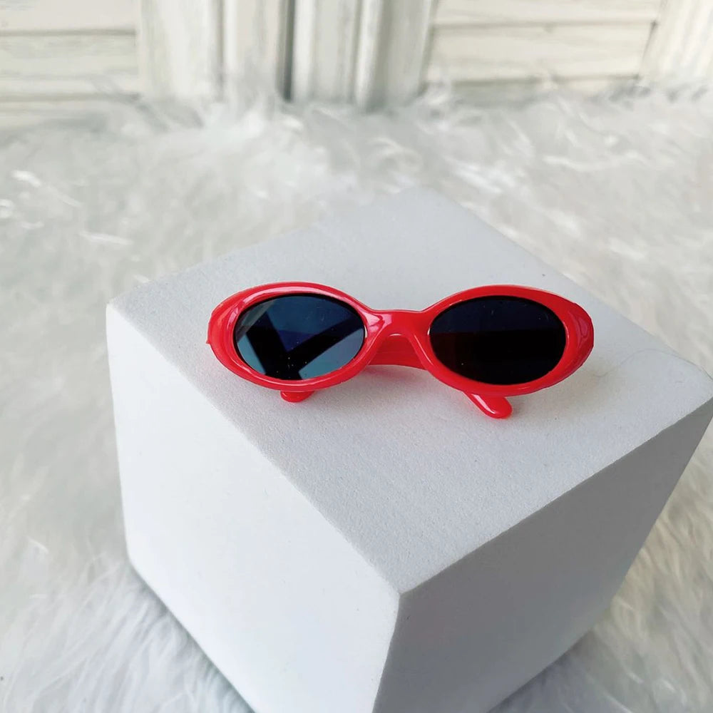 Lunettes de soleil ovales pour poupées en peluche Labubu Kpop idole, accessoires de poupée en plastique à la mode, lunettes mignonnes de décoration