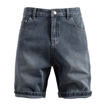 2025 été nouveau short en jean à grain étoile hommes Europe et états-unis rétro pantalon droit short en jean pour hommes EUR2XL