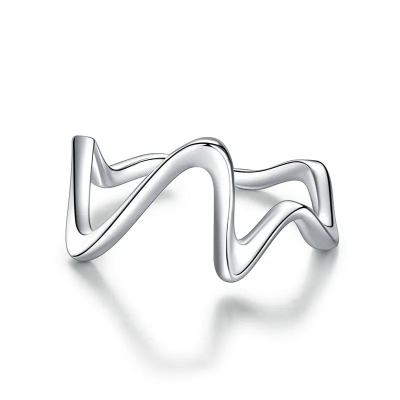 WOSTU-Bagues ajustables en argent regardé 925 pour femme, bijoux originaux empilables, taille ouverte