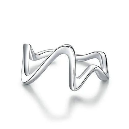 WOSTU-Bagues ajustables en argent regardé 925 pour femme, bijoux originaux empilables, taille ouverte