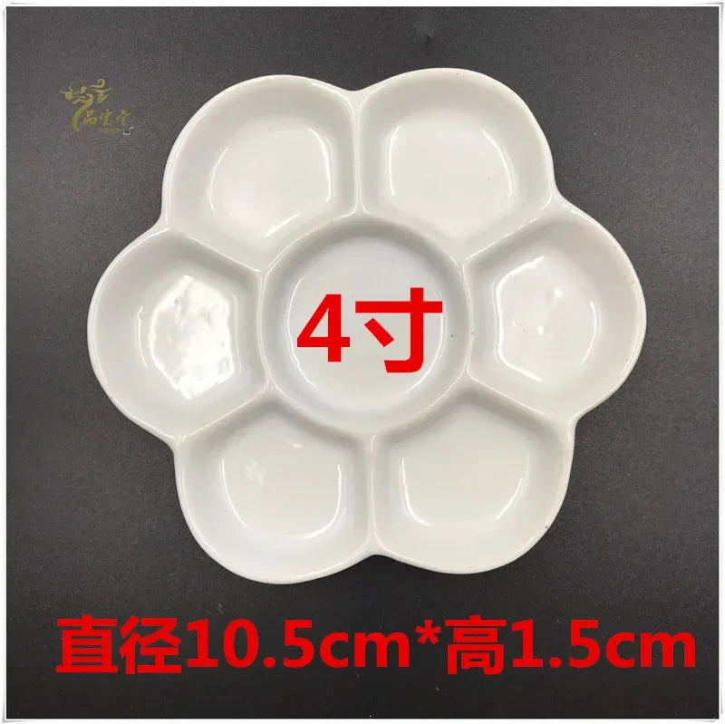 Jingdezhen – Palette en céramique fleur de prunier, plateau de peinture à l'aquarelle, Gouache, fournitures professionnelles de niveau d'artiste, multi-spécifications