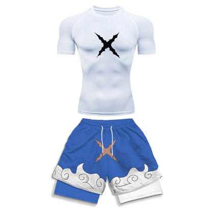 2025 Costume de sport de compression imprimé à la mode Vêtements d'été Costume athlétique pour hommes - Élégant Fitness Running Ensemble deux pièces décontracté