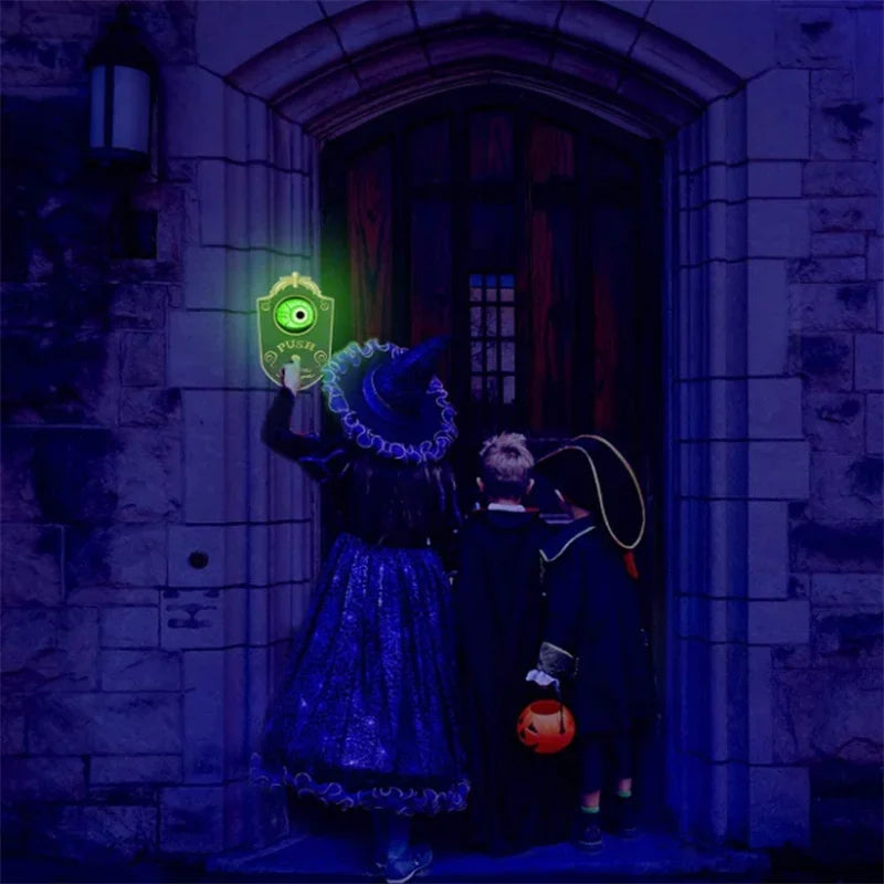 Sonnette hantée à un oeil pour Halloween, accessoires d'horreur, pièce de confrontation plonger oyante, sonnette de porte, globe oculaire, décoration de cloche