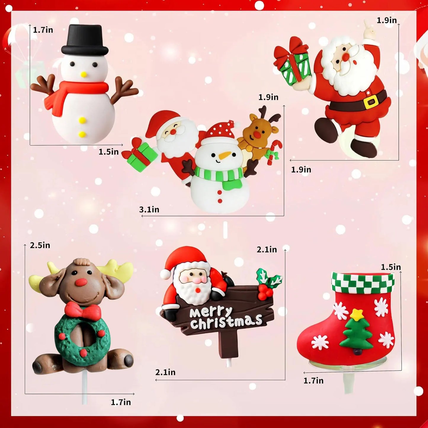 Décoration de Gâteau de Noël, Bonhomme de Neige, Arbre, Chi, 30 Pièces