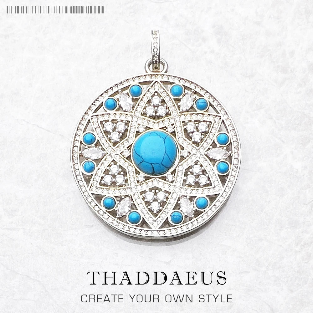 Pendentif bleu ornement flambant neuf mode Glam bijoux Europe 925 en argent Sterling accessoires âme cadeau pour les femmes
