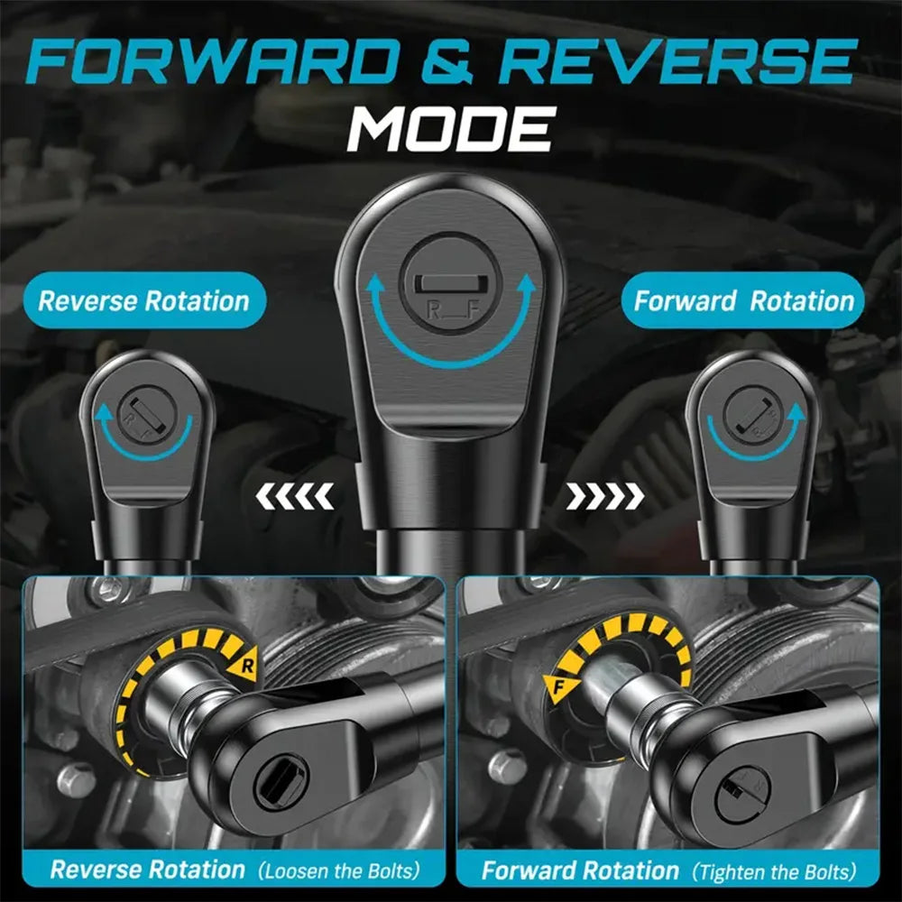 Seesii 6.3 ''kit de clé à cliquet électrique étendue 21V 3/8" clé électrique sans fil clé d'angle 80Nm pour broche de batterie Makita 18V