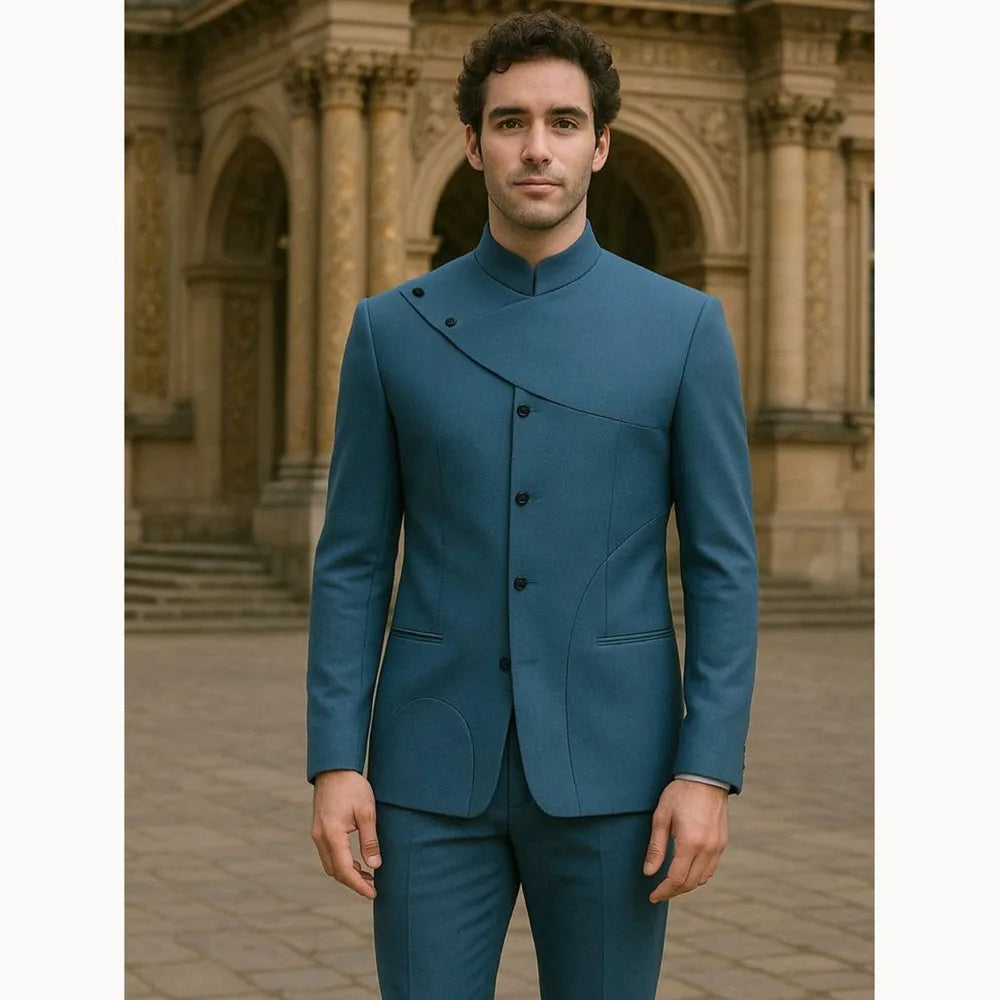 Costumes pour hommes charmants, personnalisés, haute couture, simple boutonnage, deux pièces (veste + pantalon), ensemble droit Simple et intelligent pour hommes