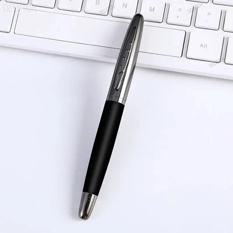 DELVTCH-Stylo gel en métal avec cartouche d'encre noire et bleue,