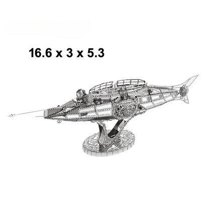 Puzzle 3D en métal, navire de guerre militaire 056, Corvette, bateau de vie, destructeur Nautilus, modèle d'assemblage, découpe Laser, jouets
