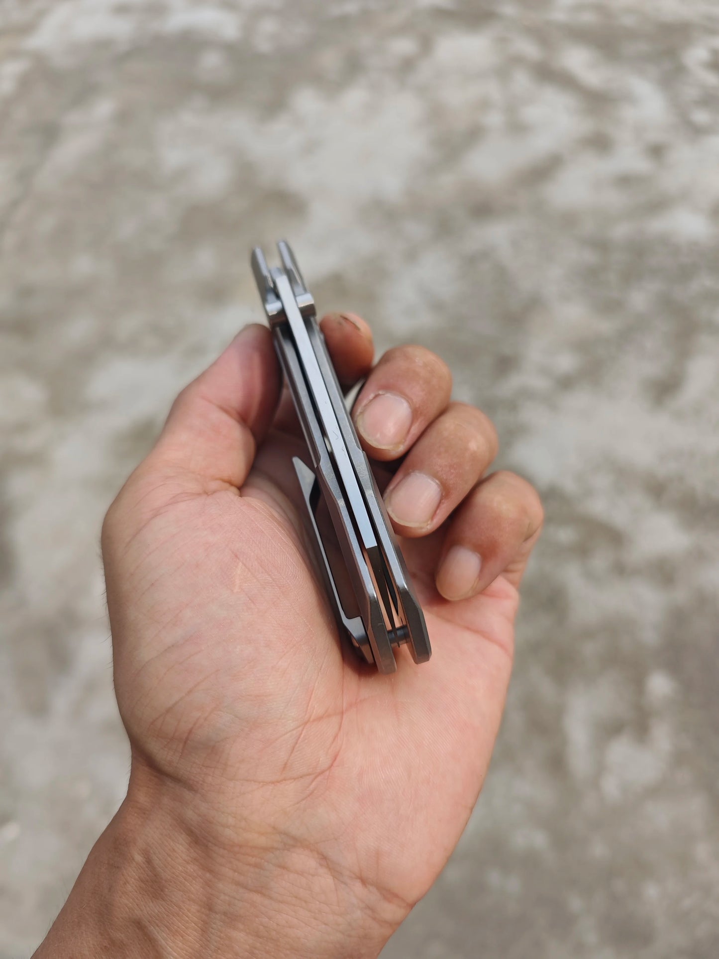 WinterPudding – couteau pliant Seveen, lame Bohler M390, manche en titane TC4, Compact et pratique EDC