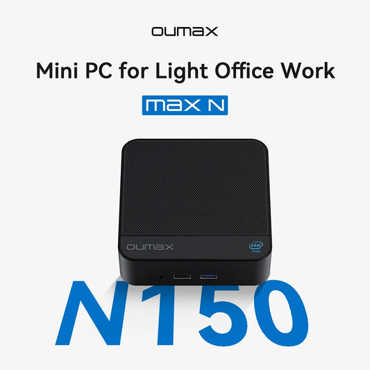 2025 OUMAX Intel Twin Lake N150 16GB 500GB Mini PC silencieux double 1000M LAN ordinateur de bureau pour bureau VS GMKtek Bmax G3 SOYO M2