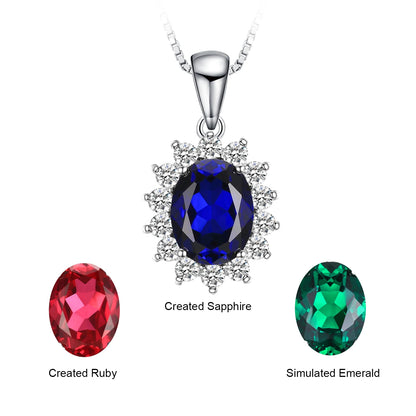 JewelryPalace – collier avec pendentif , en argent Sterling 925, création d'un saphir bleu, rubis, imitation émeraude, sans chaîne