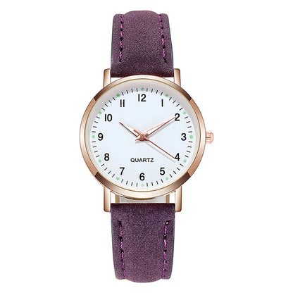 Montre-bracelet en cuir Shoous pour femme, montre simple  à quartz élégante,