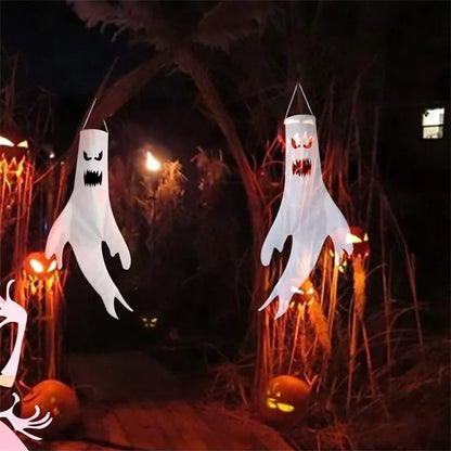 Décorations suspendues fantômes d'halloween, drapeaux de cour intérieure et extérieure, fournitures de fête, accessoires de décoration pour la maison effrayants