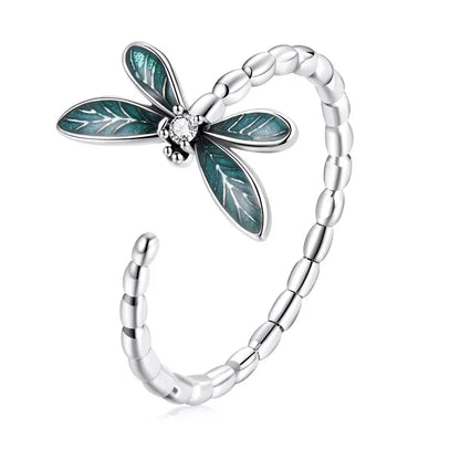 WOSTU-Bagues ajustables en argent regardé 925 pour femme, bijoux originaux empilables, taille ouverte