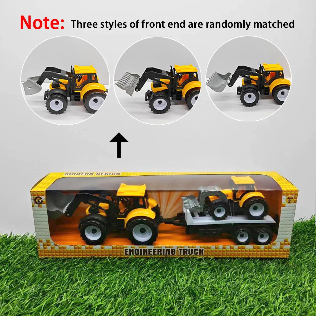 Grand véhicule d'ingénierie pour enfants, tracteur jouet, fonction d'inertie, tracteur avec fermier betta, voiture en bois, réservoir d'huile, voiture en boîte, cadeau pour garçon