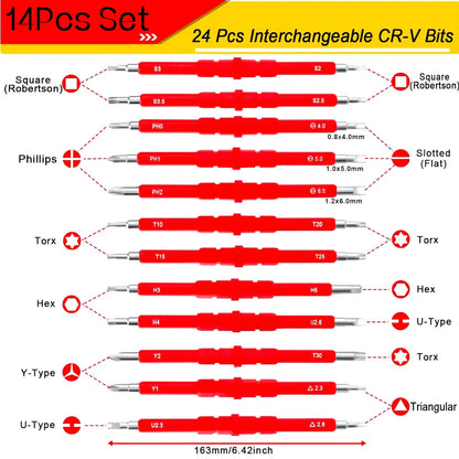 Jeu de tournevis isolés 26 en 1 1000V, pour électricien, outils professionnels, embouts de tournevis magnétiques, outils manuels d'isolation