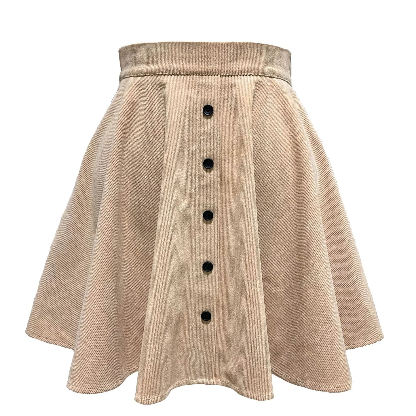 Jupe en velours côtelé pour femmes, mode automne hiver, taille haute, simple boutonnage, Streetwear décontracté, jupes trapèze, 2025