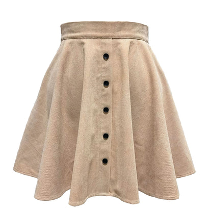 Jupe en velours côtelé pour femmes, mode automne hiver, taille haute, simple boutonnage, Streetwear décontracté, jupes trapèze, 2025