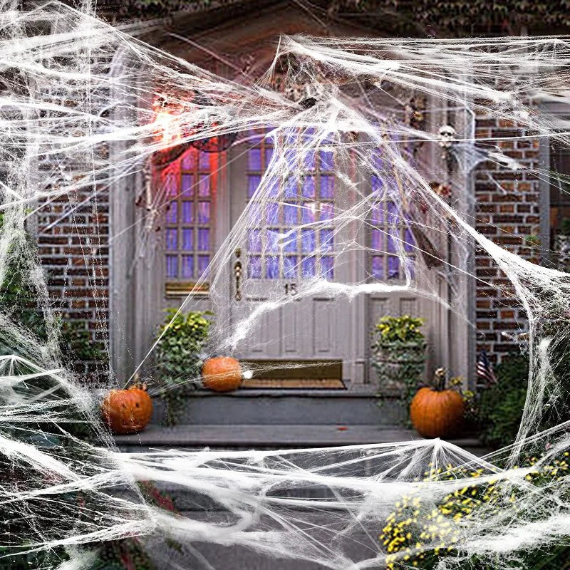 Décoration d'halloween, accessoires de fête, décorations pour événements, cri Festa, toile d'araignée, accessoires d'extérieur noirs, maison hantée