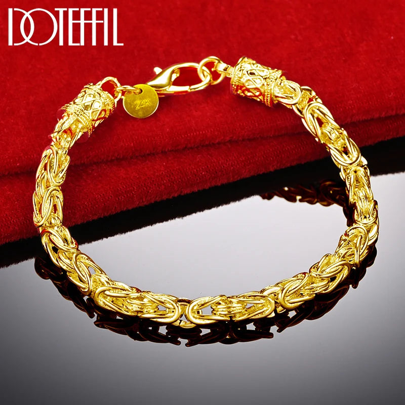 DOTEFFIL 925 argent Sterling/or 18K fermoir à homard Bracelet pour femme homme mode mariage fiançailles bijoux