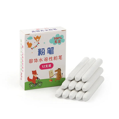 Craies saines sans poussière, craie à eau solide, tableau noir, stylos à dessin, marqueur de craie, fournitures scolaires et de bureau, 4/6/12 pièces