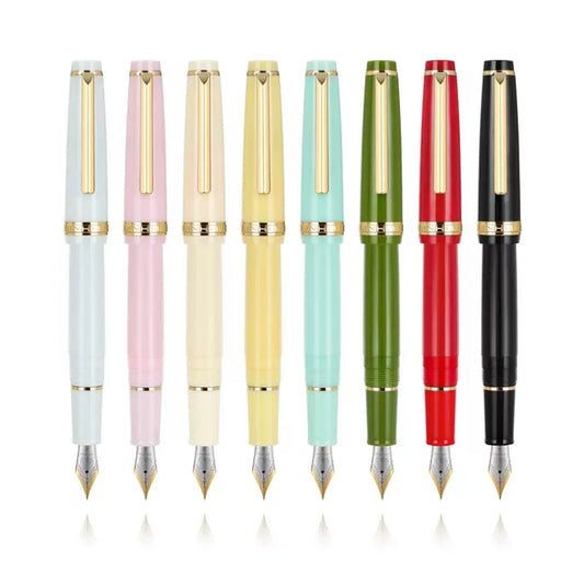 Jinhao-Stylo à plume en acrylique 82 avec clip doré, plume de 0.5mm, rose, vert,