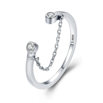 WOSTU-Bagues ajustables en argent regardé 925 pour femme, bijoux originaux empilables, taille ouverte