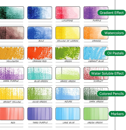 LIGHTWISH – livre d'échantillons d'aquarelle, 12 feuilles détachables 100% coton, 36 espaces, 300 g/m2/140 lb pour aquarelle, Gouache, pastels à l'huile