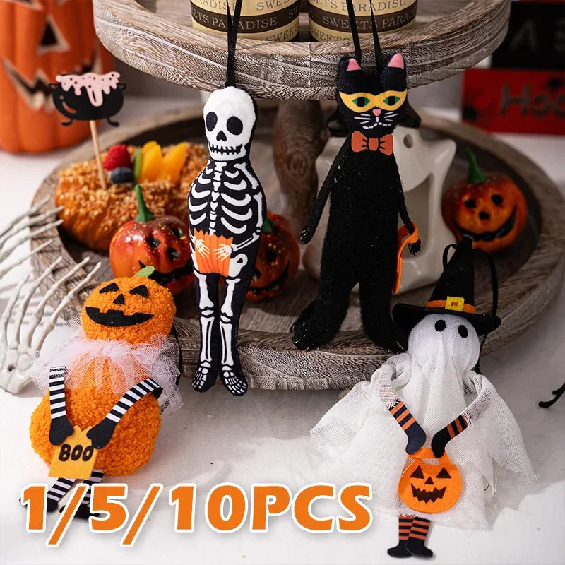 Pendentif décoratif suspendu pour Halloween, citrouille, chat noir, fantôme, crâne, ornement pour fête, jour des morts, décoration d'halloween pour la maison