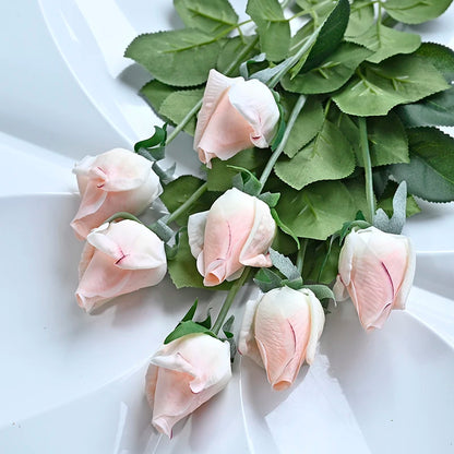 7 pièces vraie touche Rose branche tige Latex Rose main sensation feutre Simulation décorative artificielle Silicone Rose fleurs maison mariage